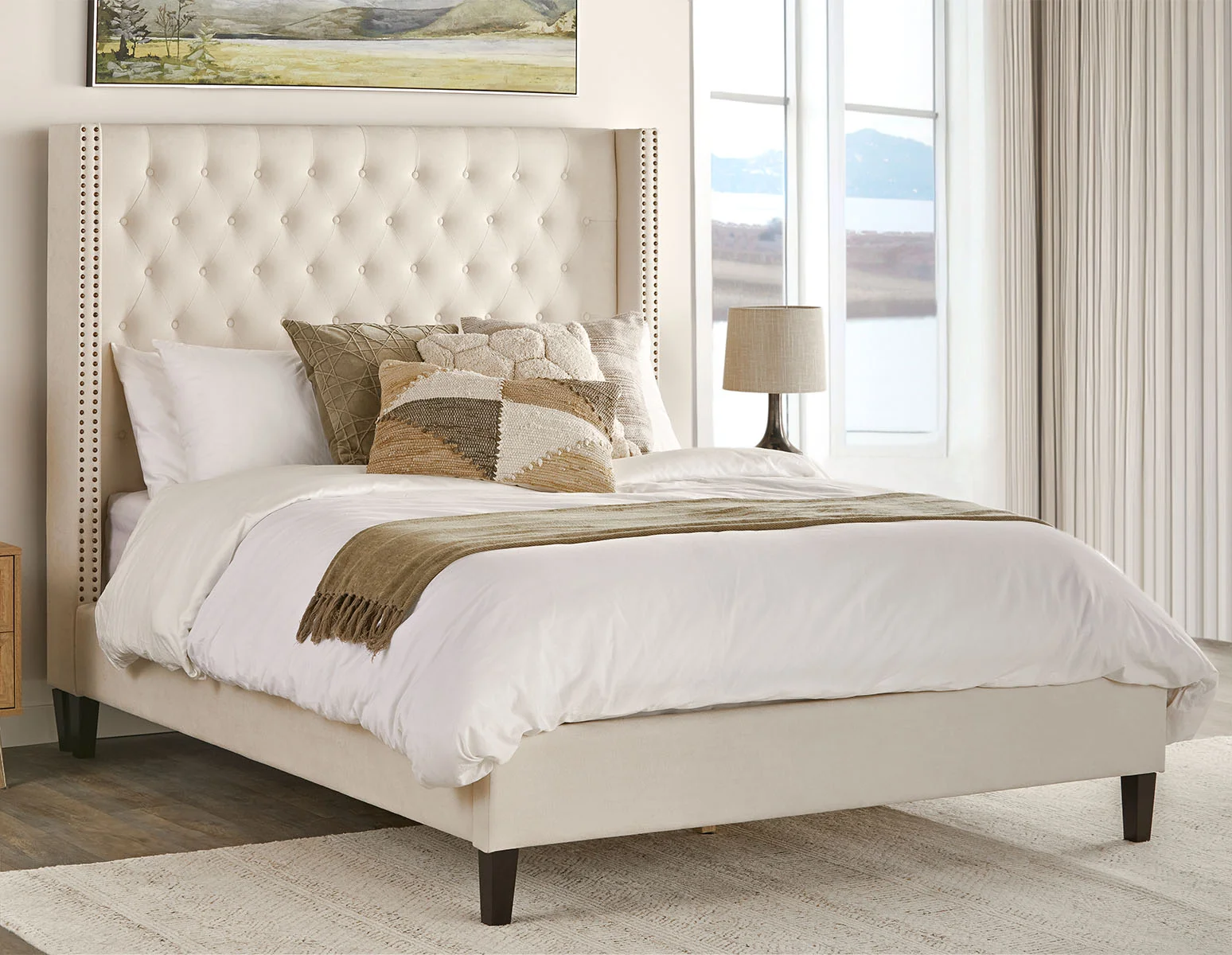 VERSAILLES — Tufted upholstered wingback queen size bed (79-12-43-95-D) - Image 9