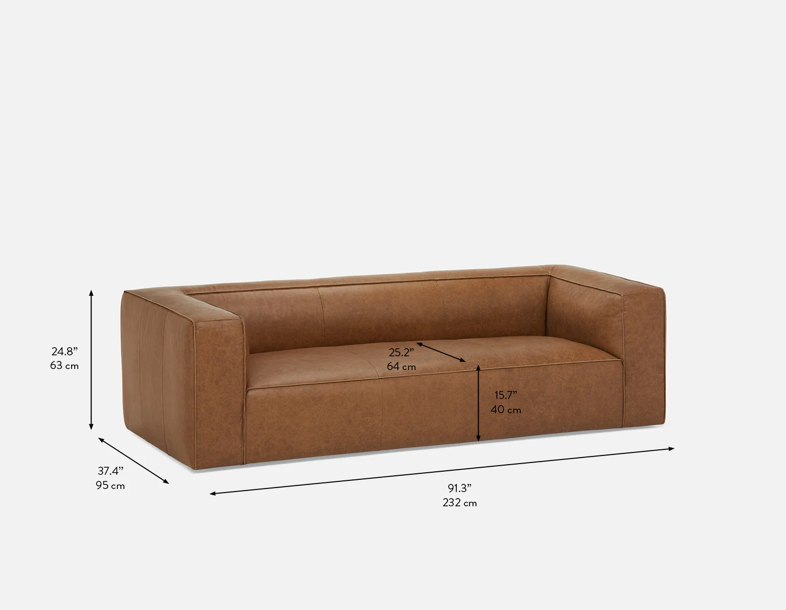 MONTE — 100% leather classic 3-seater sofa (39-69-47-67) - Image 14