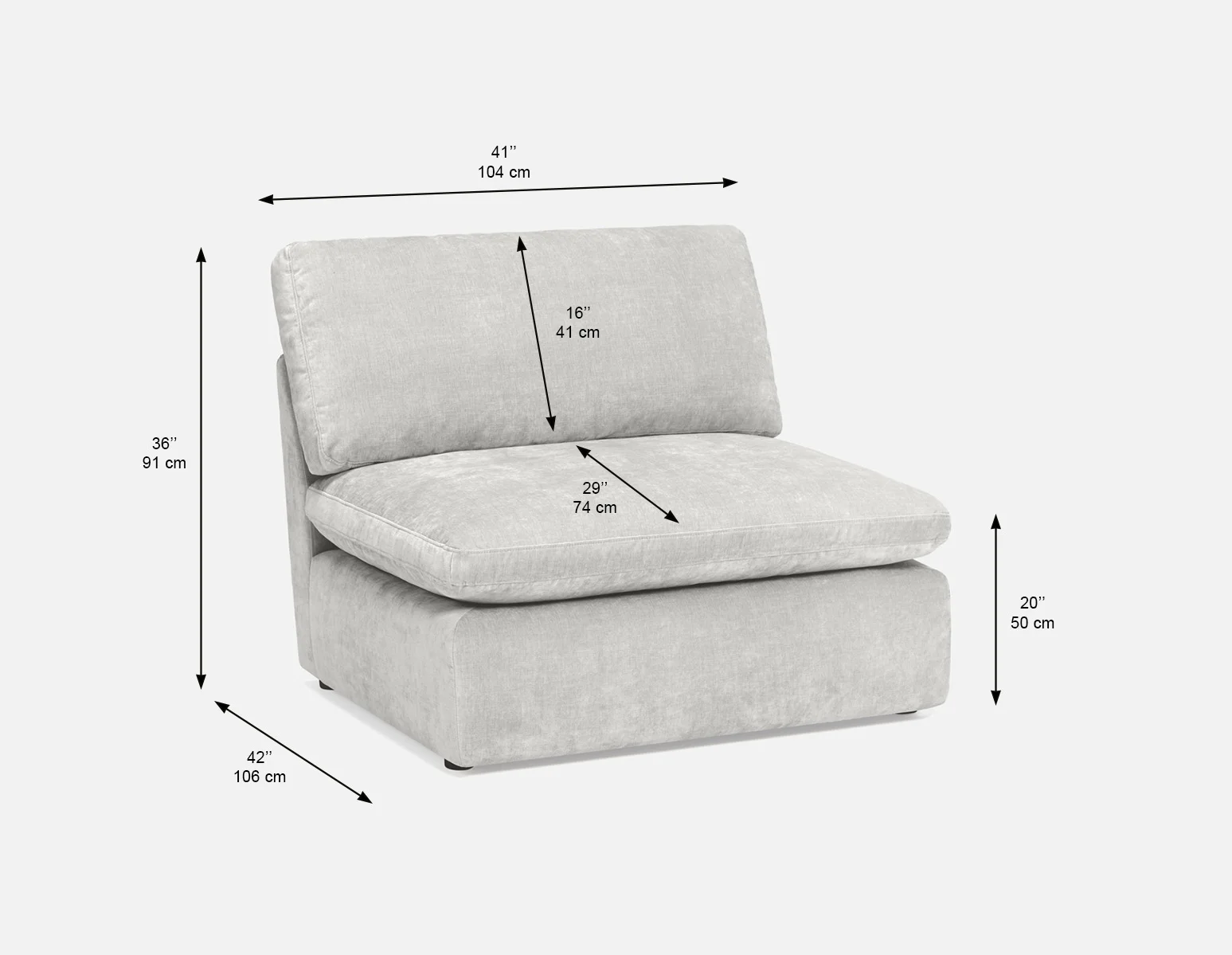 CHABLIS — Modular armless sofa customize to fit your space (62-55-30-30-D) - Image 8