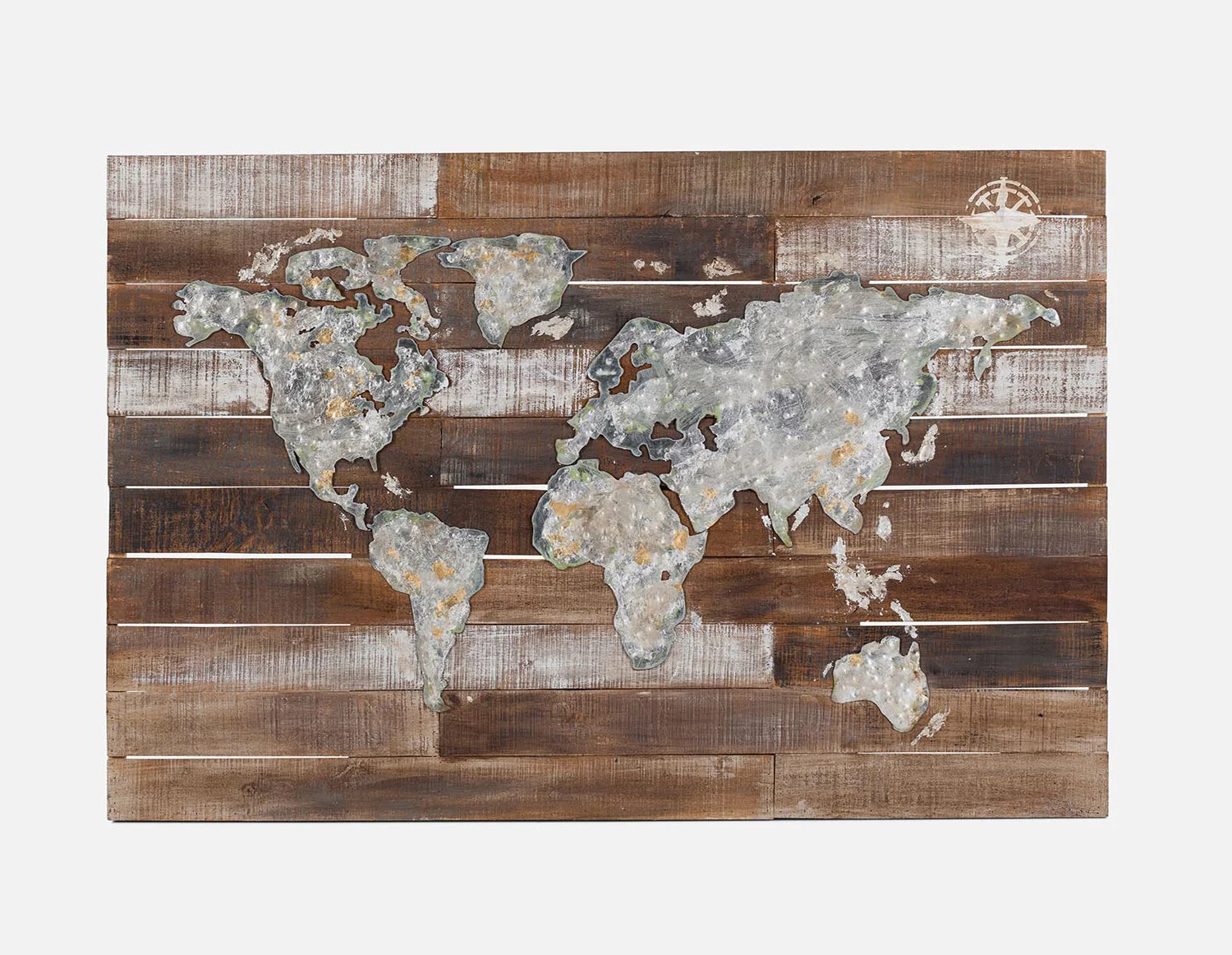 MONDIA — Metal wall art on hardwood frame 120 cm x 80 cm