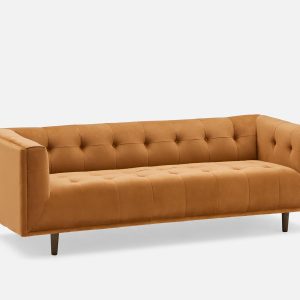 LORETTA — Mid-century modern velvet 3-seater sofa (18-76-63-96)