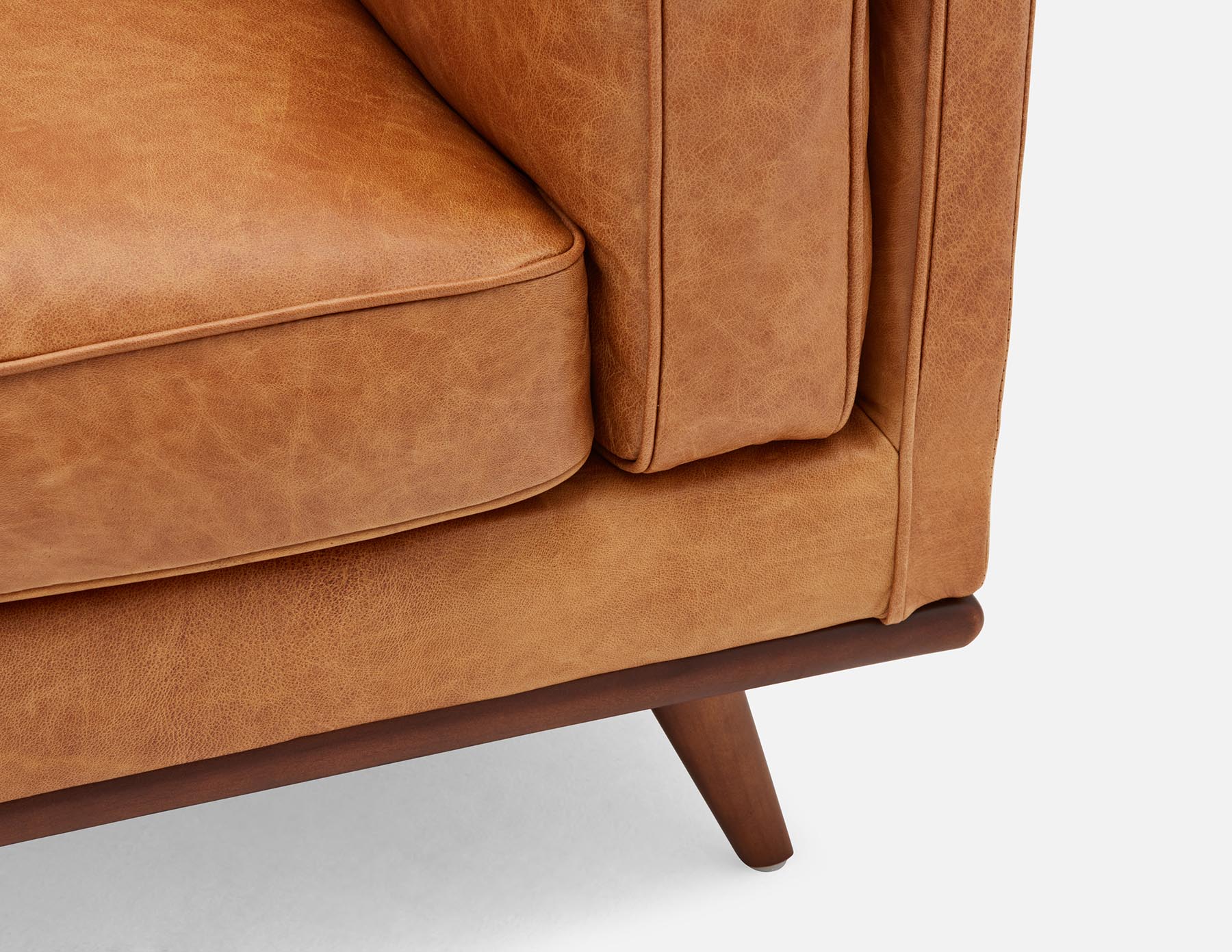 ROWAN — Mid-century modern 100% leather 3-seater sofa (19-46-33-49) - Image 4