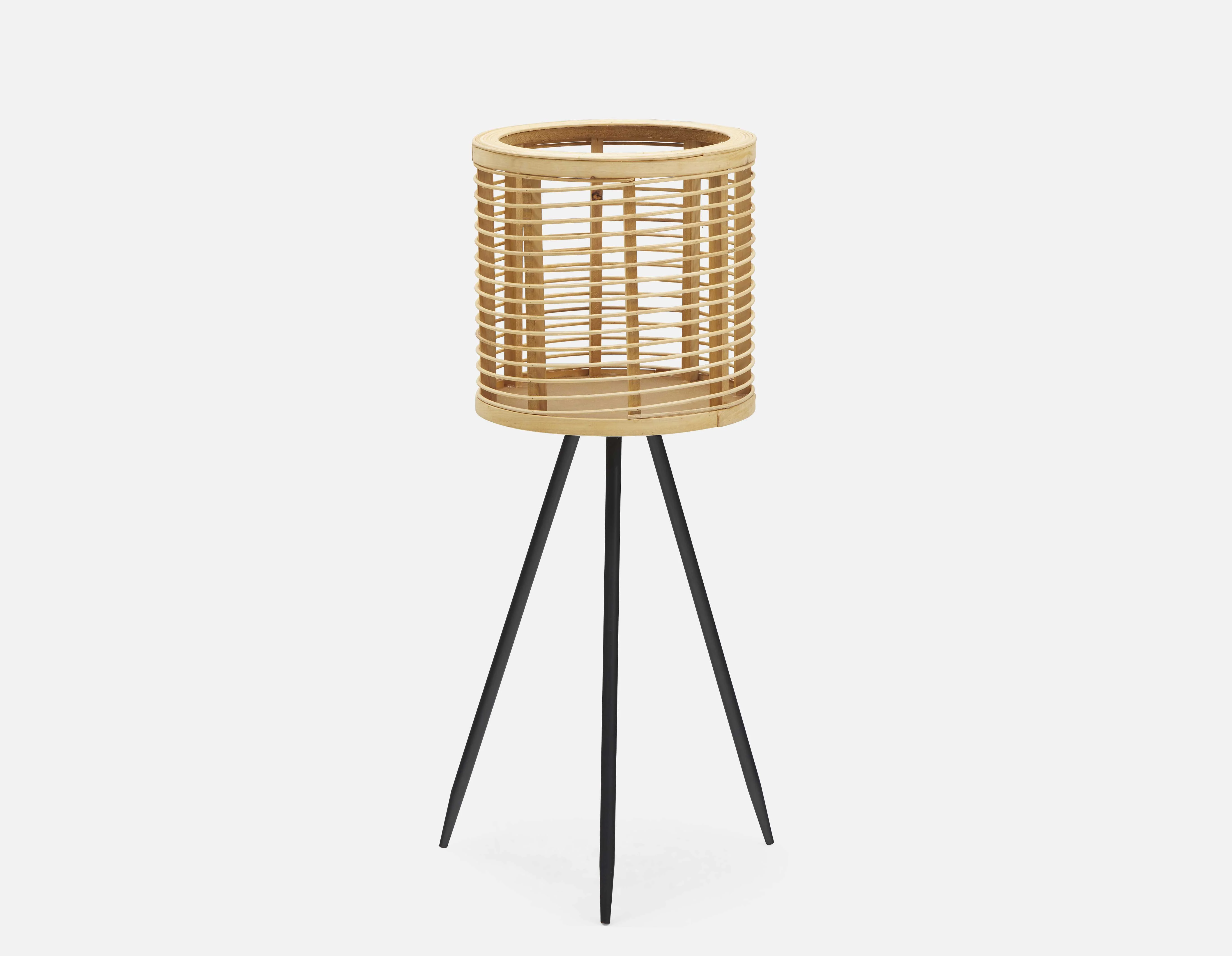 KENEL — Cache-pot en bois de pin et rotin avec support 61 cm - Image 4