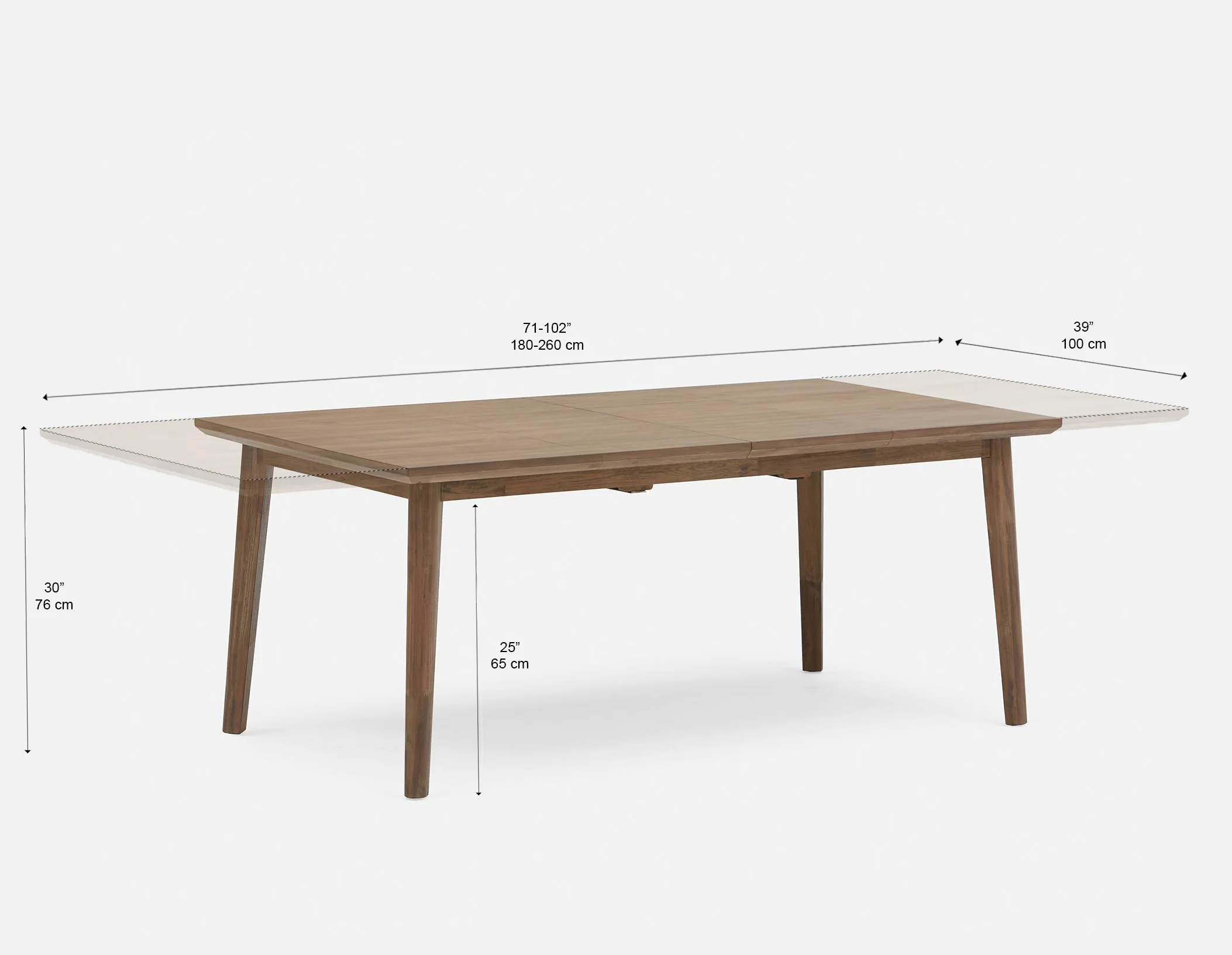 DINA — Extendable acacia wood dining table 180 cm to 260 cm - Image 7