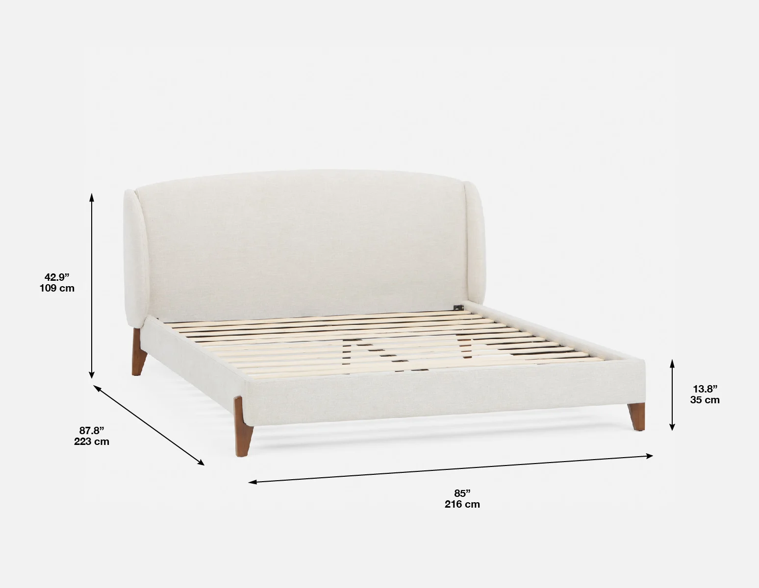 MARCIA — Mid-century modern upholstered king size bed - Image 12