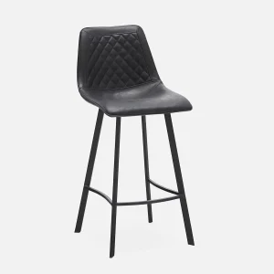 MALI — Mid-century modern bar stool with backrest 76 cm (55-54-87-20)