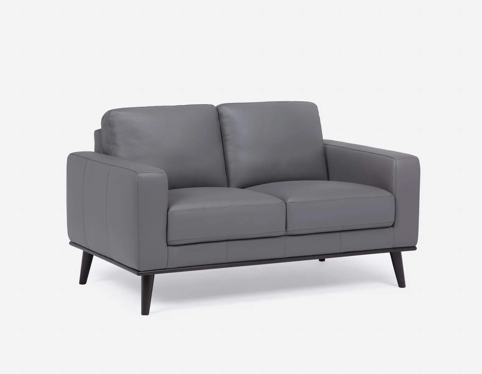 BETTA — 100% leather mid century loveseat (24-76-17-30)