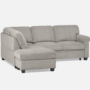 DELPHINE — Traditional left-facing sectional sofa-bed with storage (45-46-23-30)
