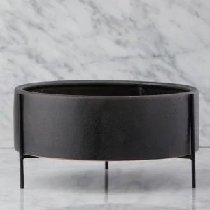 KENDALL — Ceramic planter with metal stand 34 cm