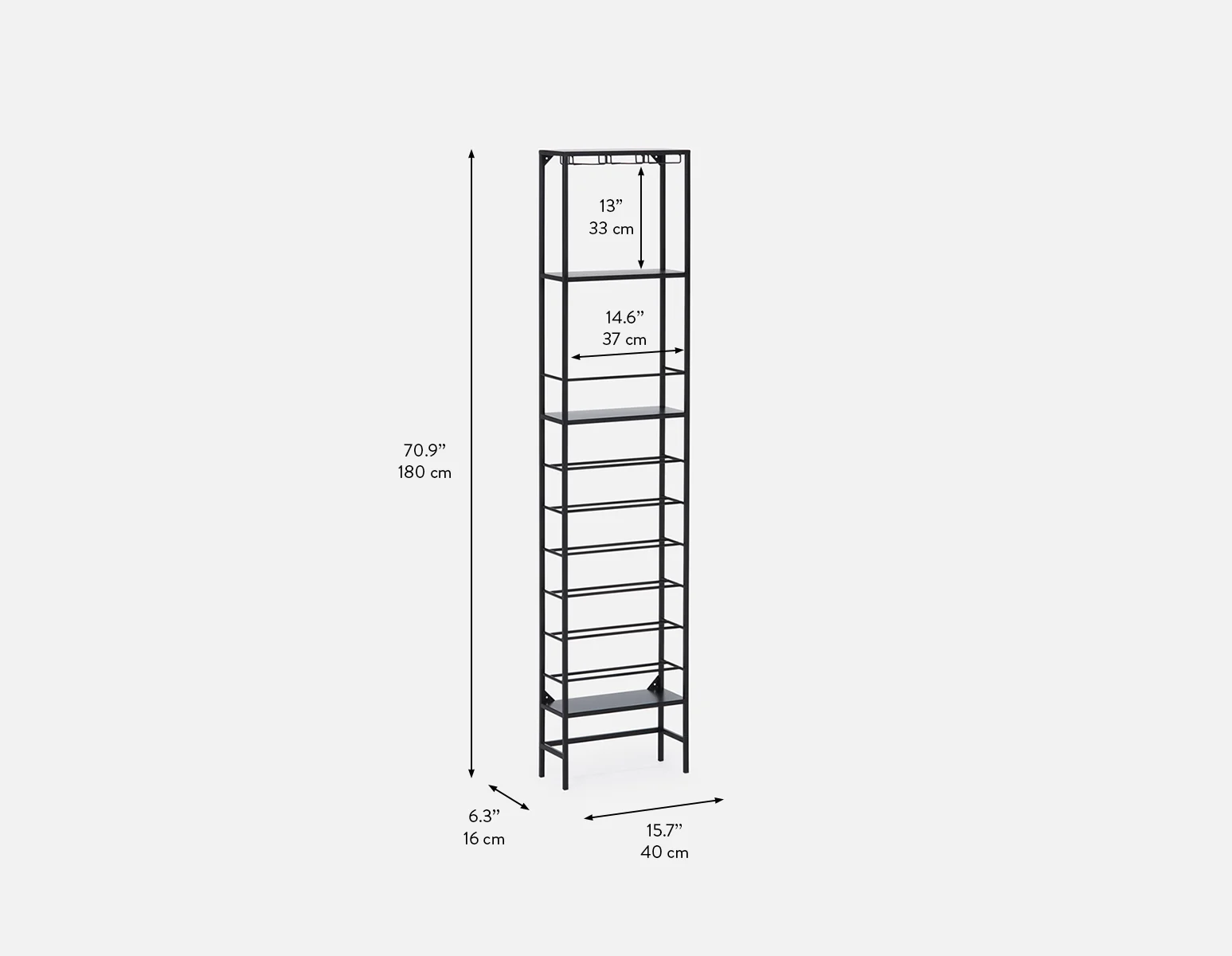 JAZZ — Contemporary metal wine rack 40x180cm - Image 12