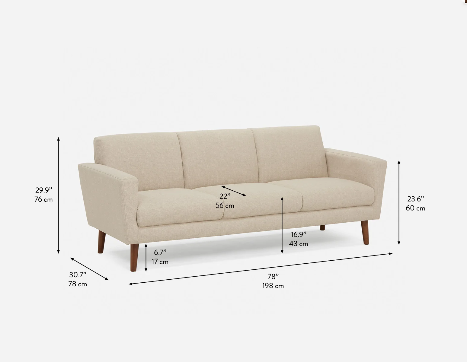 VALOIS — Mid-century modern apartment sofa (88-15-21-88) - Image 9