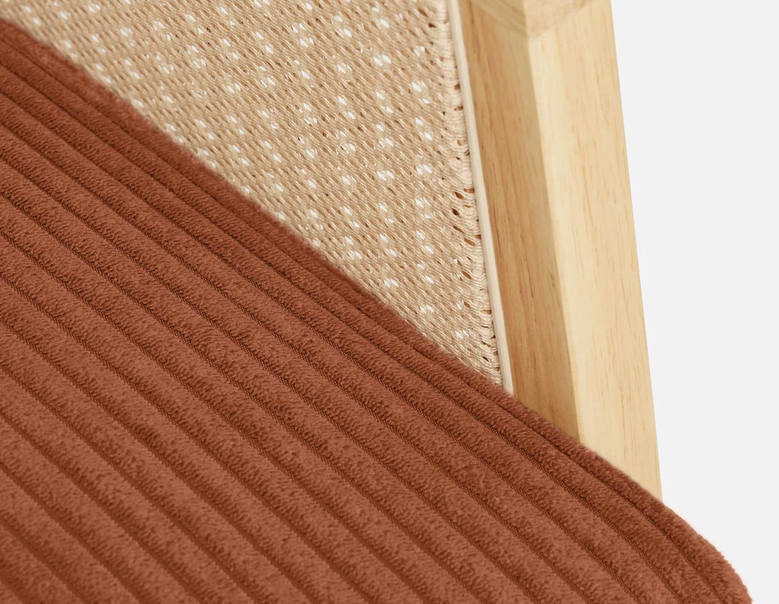 BECKETT — Armchair with corduroy and rattan accents (58-39-40-45) - Image 4