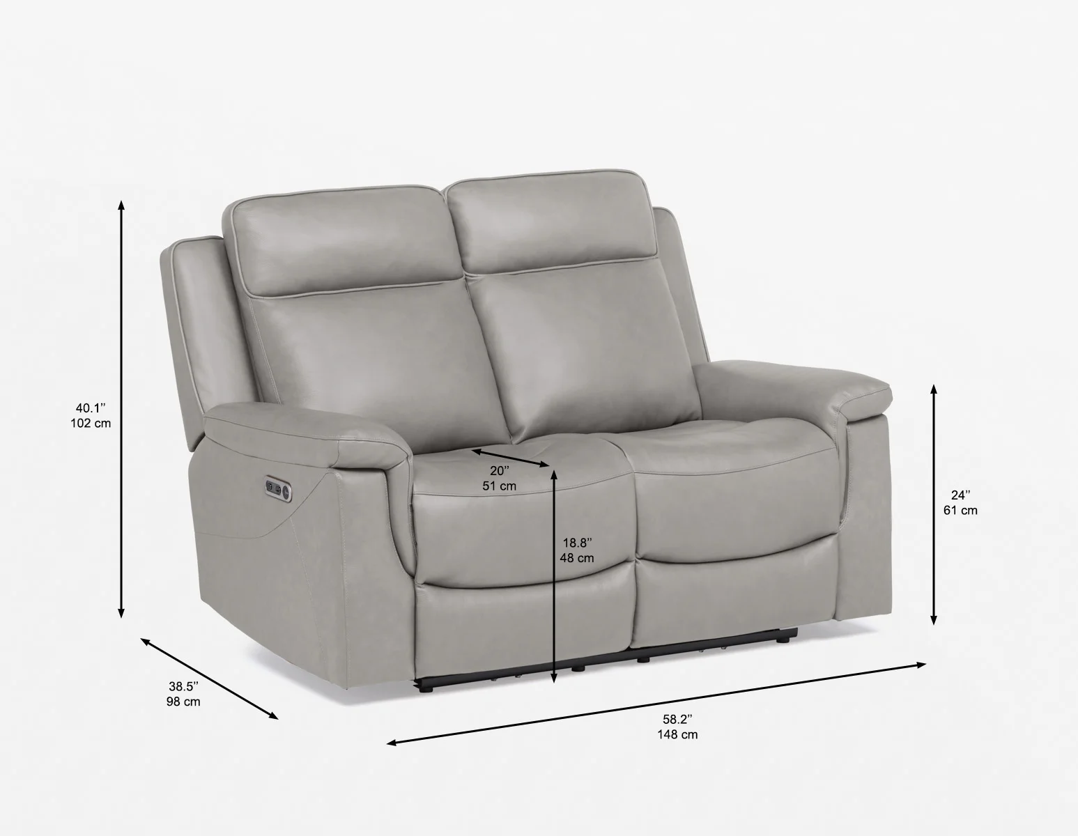 CARLOS — Leather power-reclining loveseat - Image 16