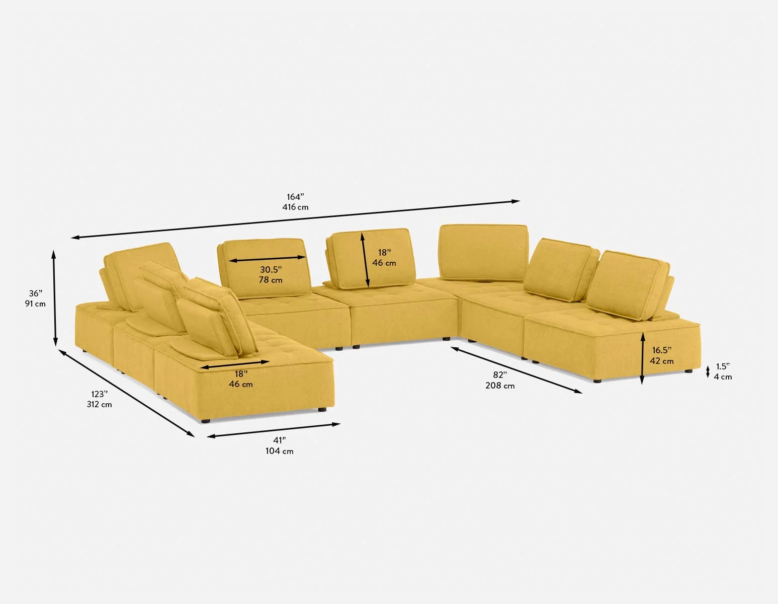 LEON — 8-pc modular interchangeable sofa (64-97-53-50) - Image 8