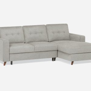 RENEE — Mid-century modern right-facing sectional sofa-bed with storage (92-73-73-30)
