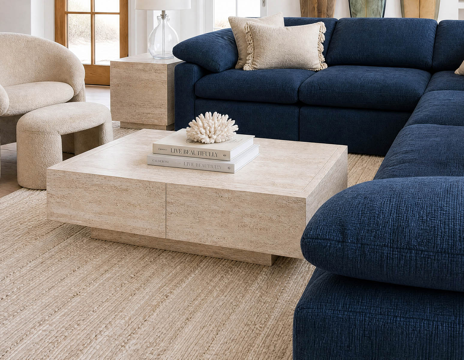 TRAVINE — Coffee table with storage 118 cm - Image 13