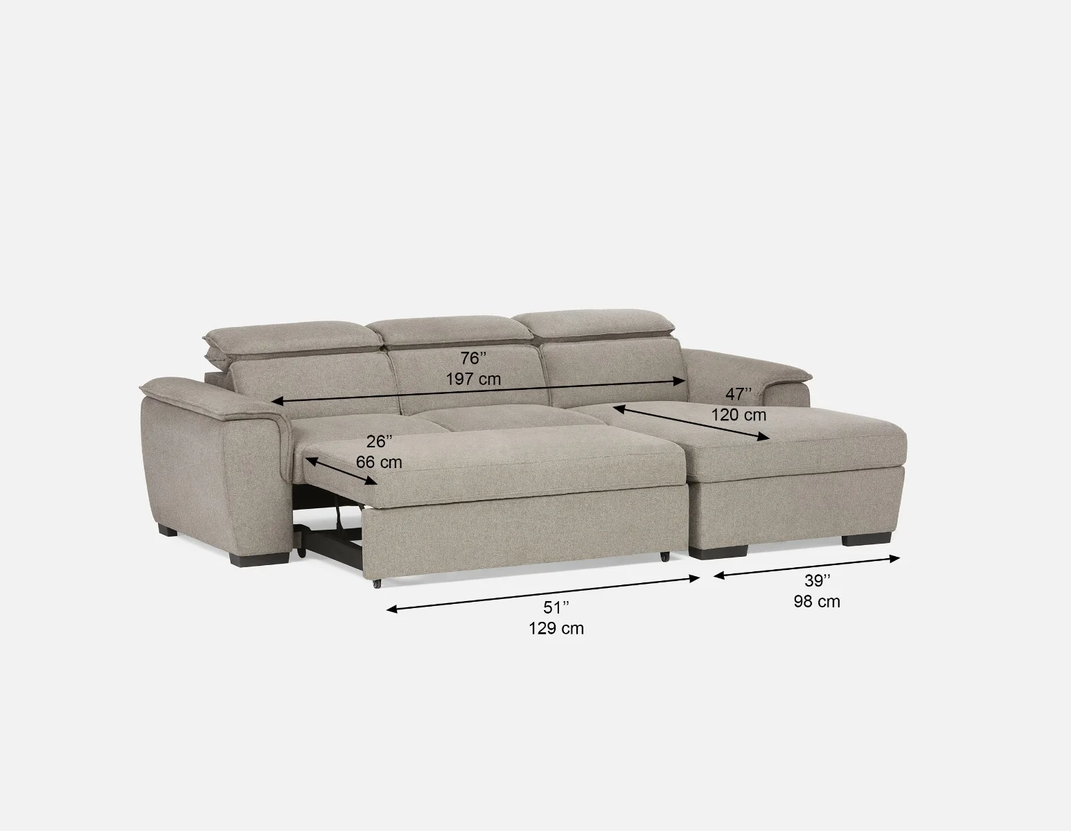 ODETTE — Contemporary right-facing sectional sofa-bed with storage (85-58-17-30) - Image 16