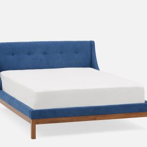 MUROL — Mid-century modern tufted upholstered wingback queen size bed (67-18-90-60)