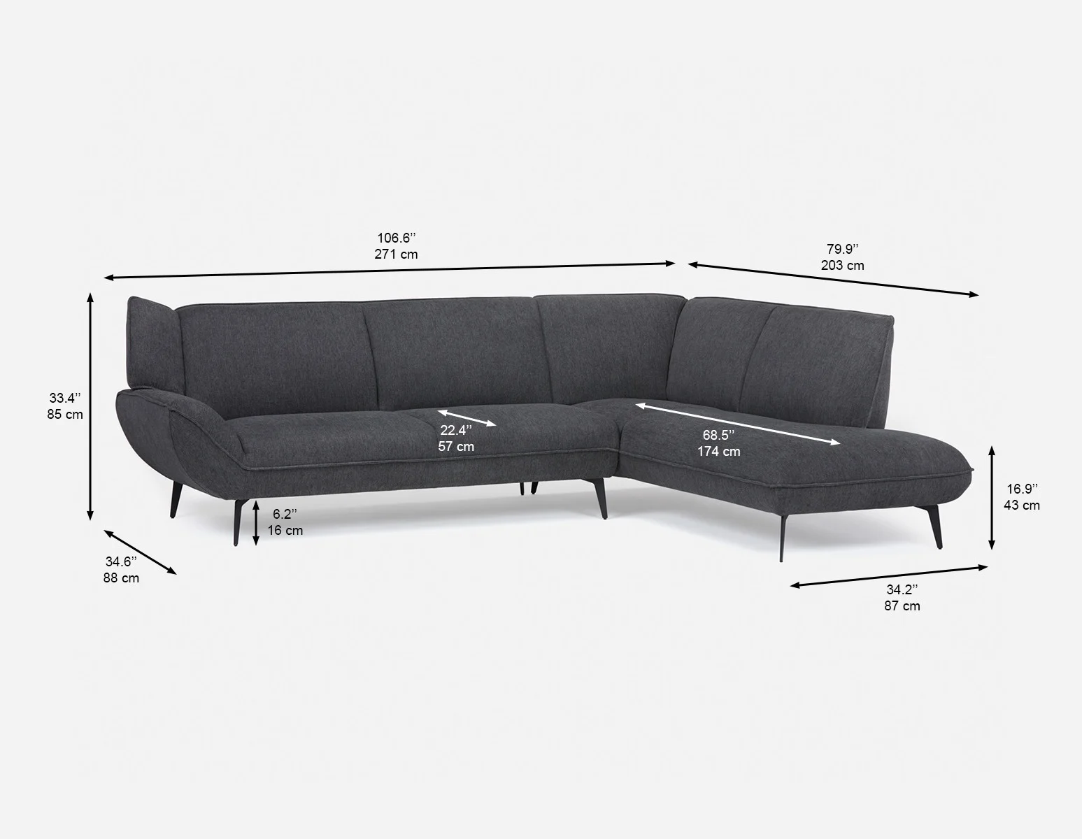 MARJORIE — Modern contemporary sectional-sofa (50-23-96-33) - Image 10