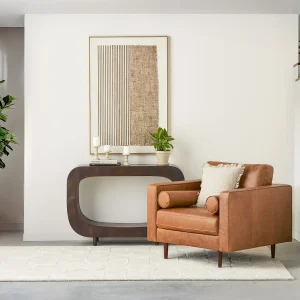 KINSEY — 100% leather armchair (59-04-04-49)