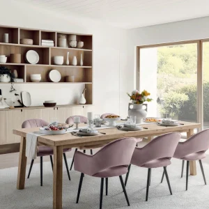 THESSALIA — Distressed solid mango wood large dining table 240 cm (94-80-91-42-D)