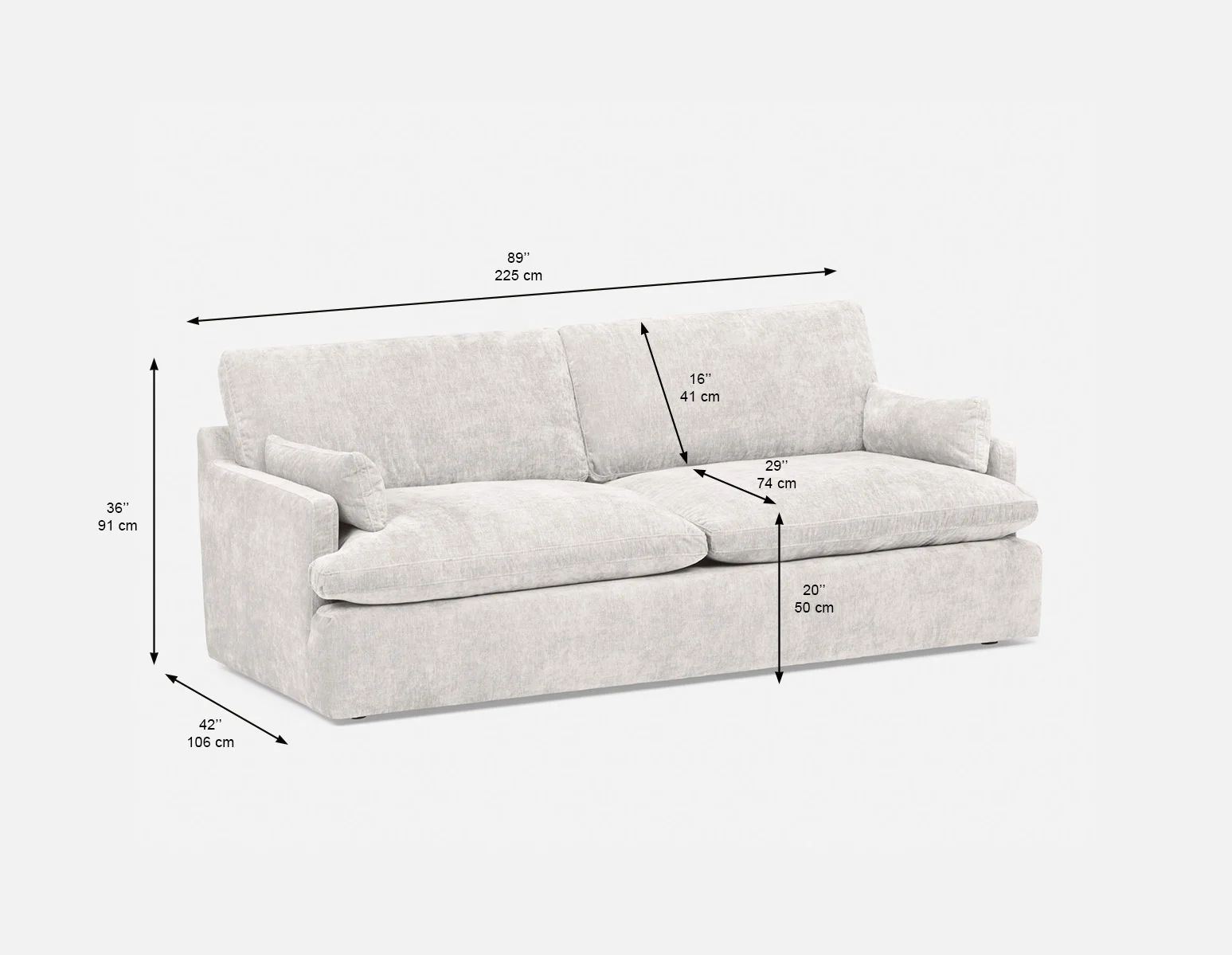 CHABLIS — Contemporary sofa 89" superior comfort (27-90-71-46) - Image 11