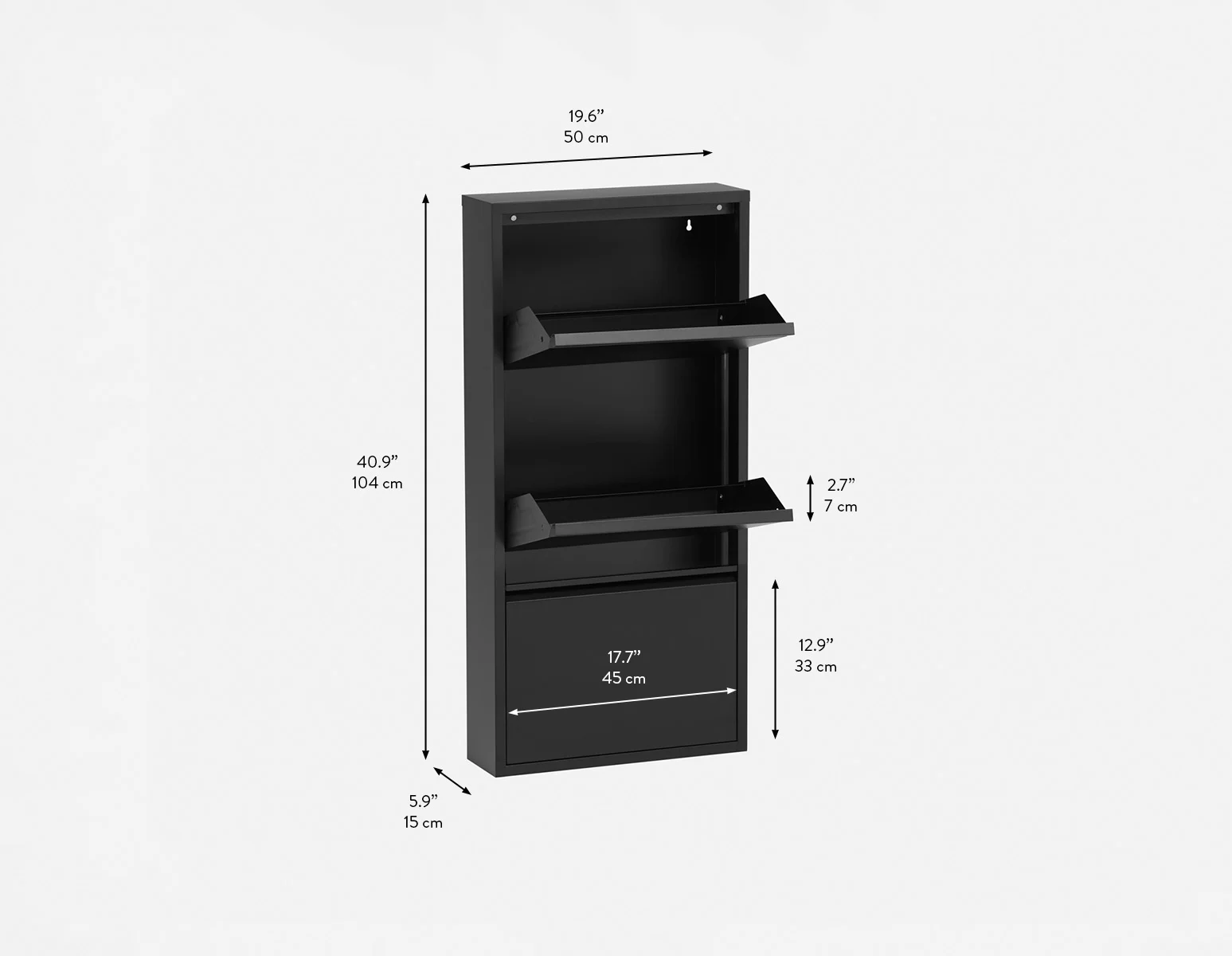BERT — Modern 3-door shoe cabinet (46-63-74-20) - Image 9
