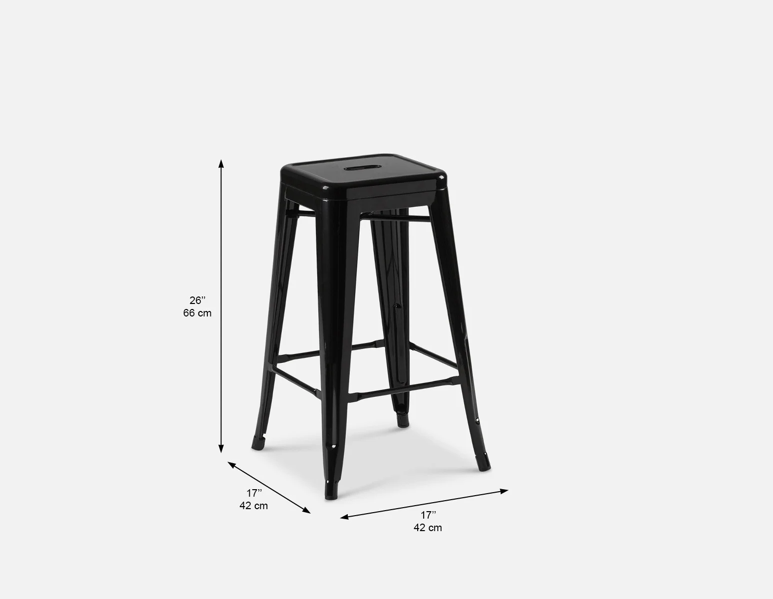 HUDSON — Iron counter stool 67 cm (92-15-15-20) - Image 5
