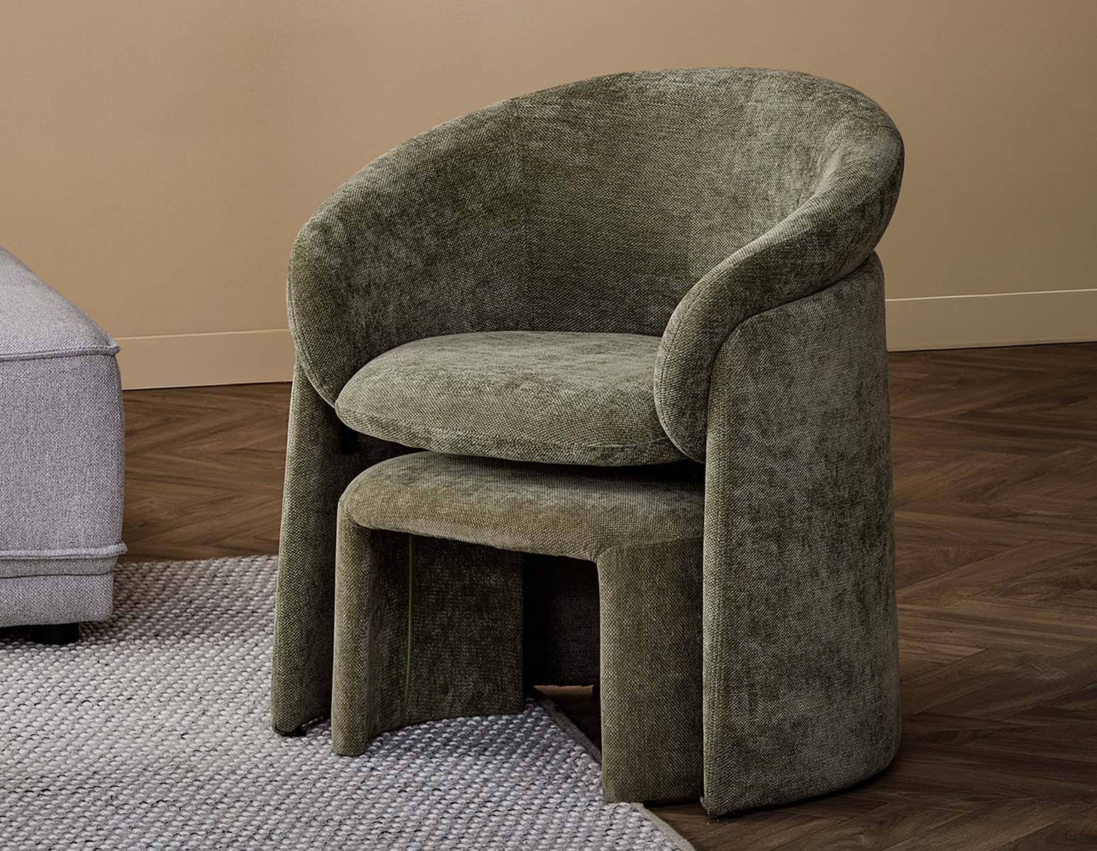 HANCHA — Modern accent chair with ottoman (03-82-64-70) - Image 15