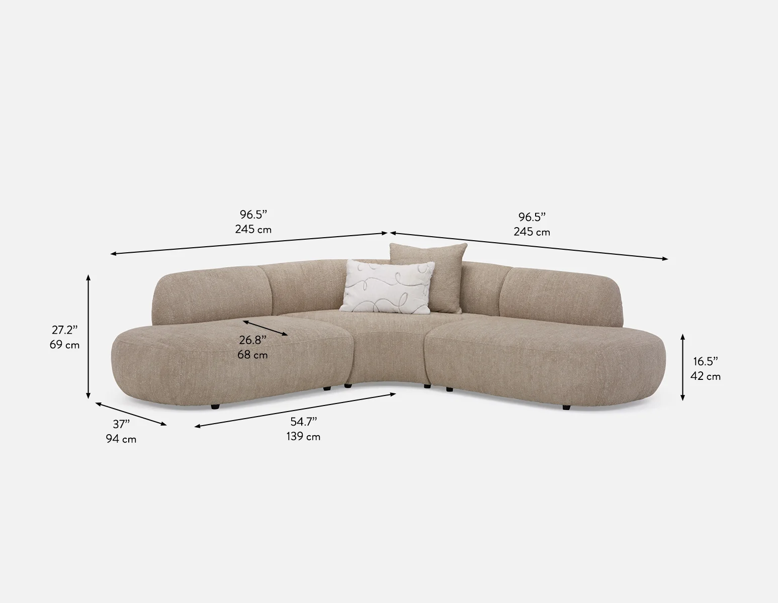 ELEONOR — Modern contemporary sectional sofa (93-74-88-93) - Image 12