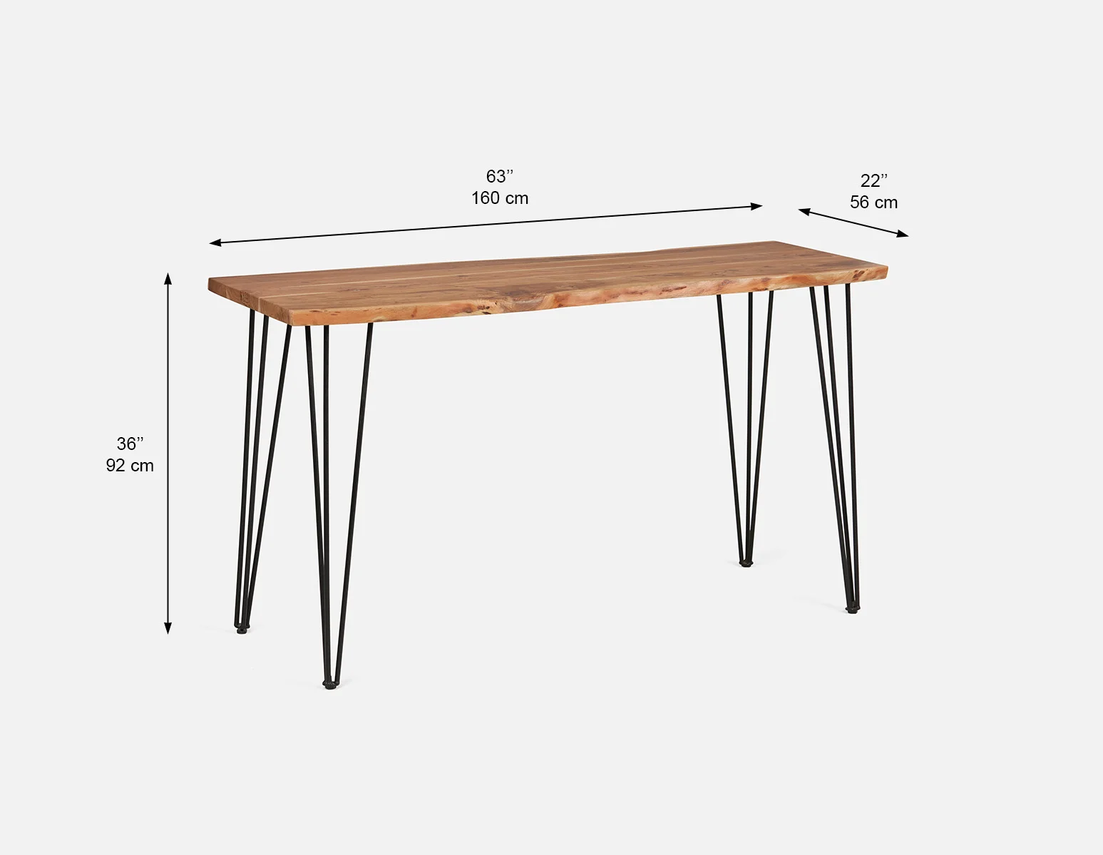 RENO — Solid acacia wood bar table 160cm - Image 7