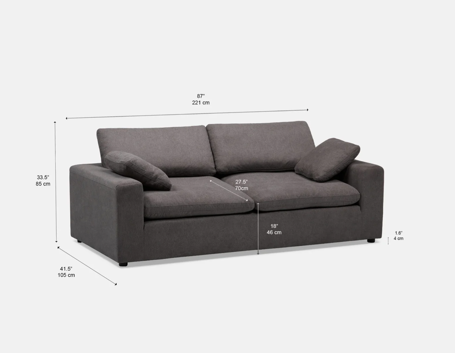SOFT — Contemporary 3-seater sofa (56-49-36-30) - Image 8
