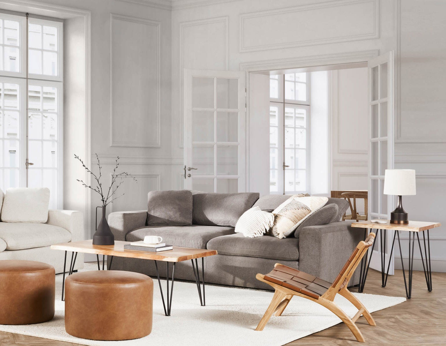 SOFT — Contemporary 3-seater sofa (56-49-36-30)
