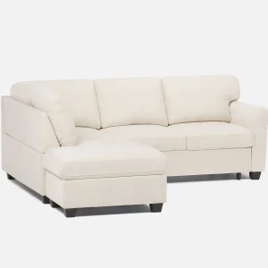 DELPHINE — Traditional left-facing sectional sofa-bed with storage (45-46-23-95)