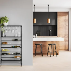 JAZZ — Contemporary metal wine rack 75x145 cm