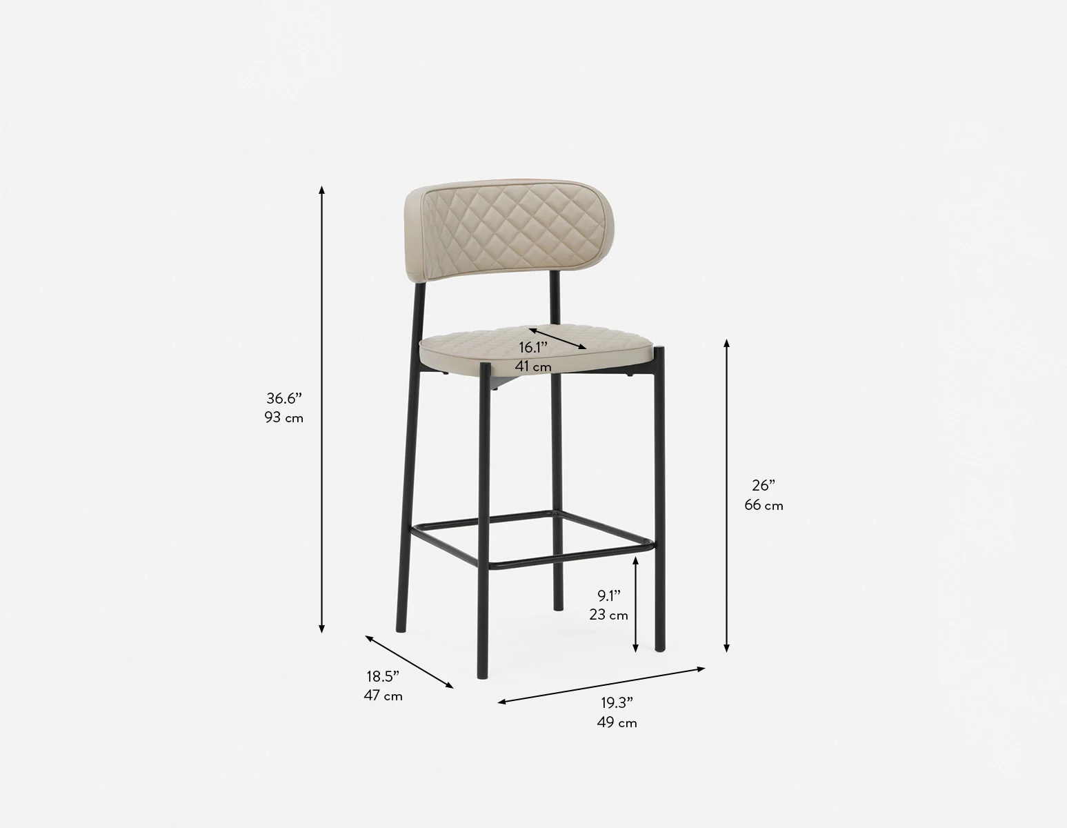 BERN — Mid-century modern counter stool (90-19-42-88) - Image 9