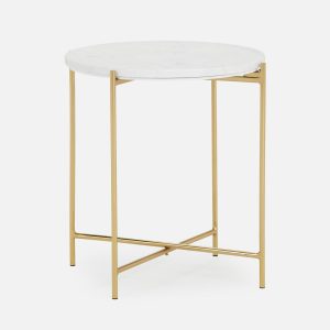 DENVER — Round marble end table 50cm (41-67-03-10)