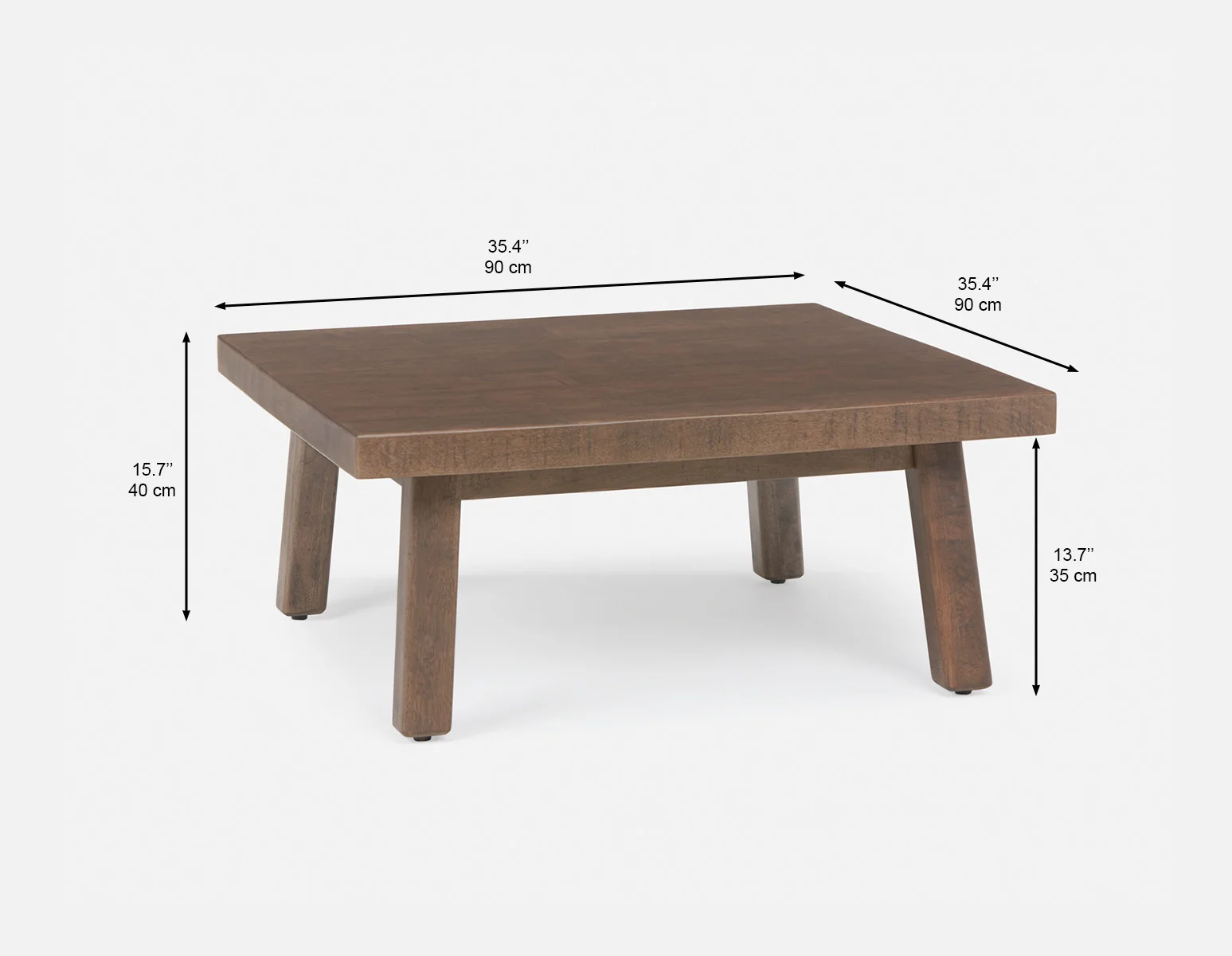THESSALIA — Distressed solid mango wood coffee table 90 cm (15-88-67-96) - Image 8