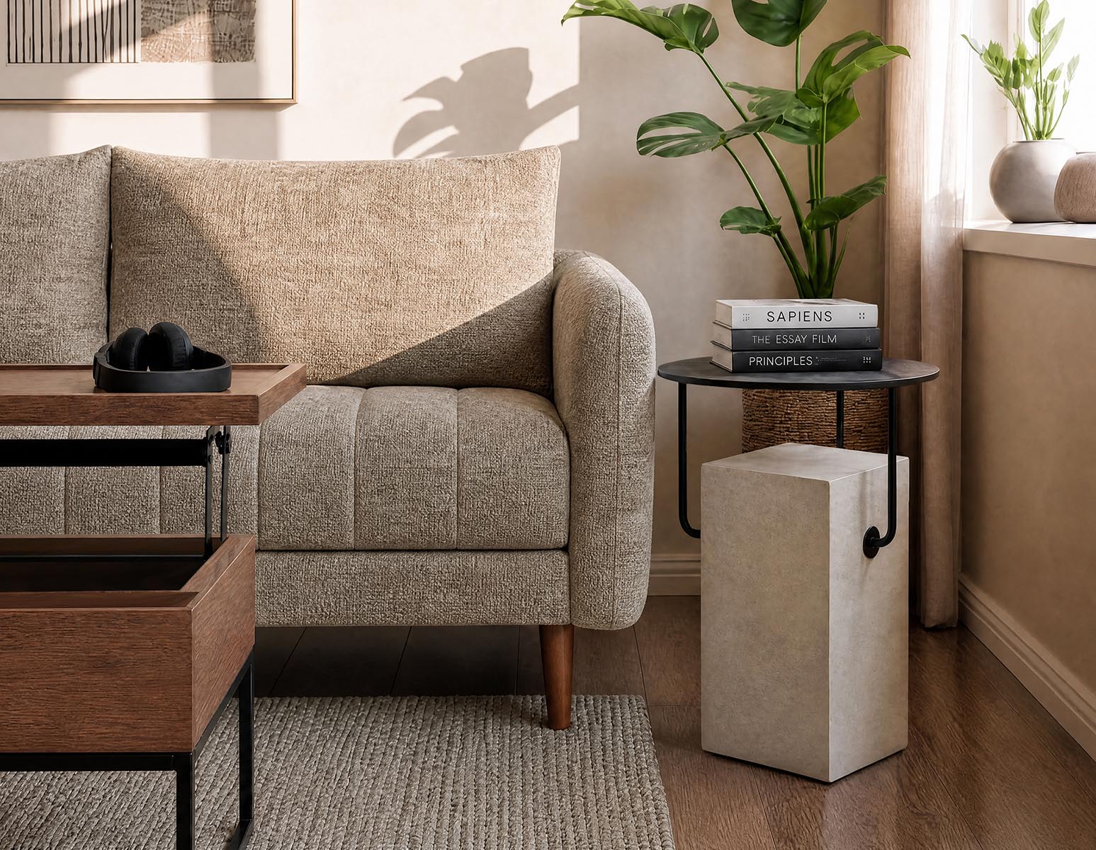 GENNY — Modern contemporary end table 45cm