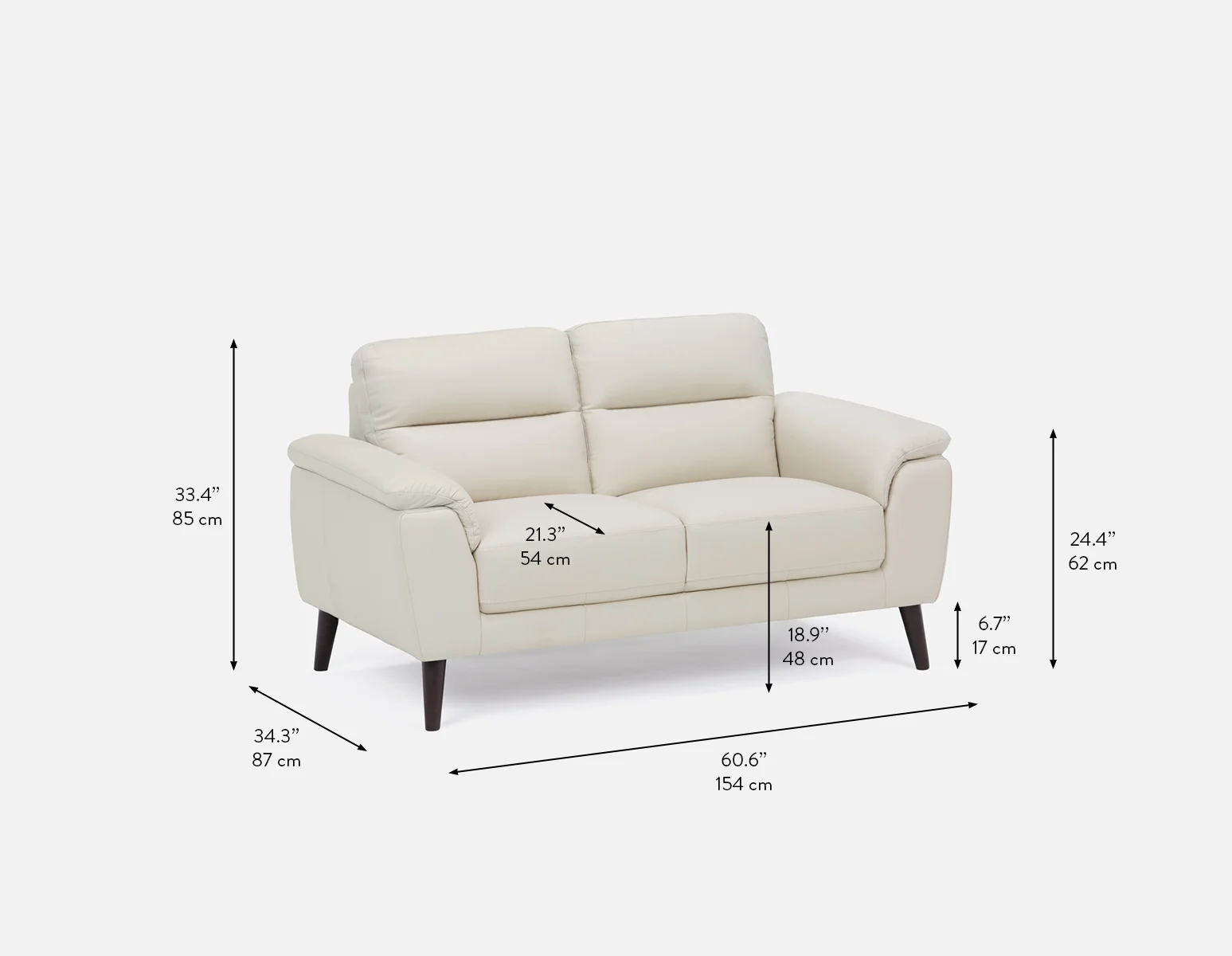 GAMARRA — 100% leather modern contemporary loveseat (72-10-78-34) - Image 9