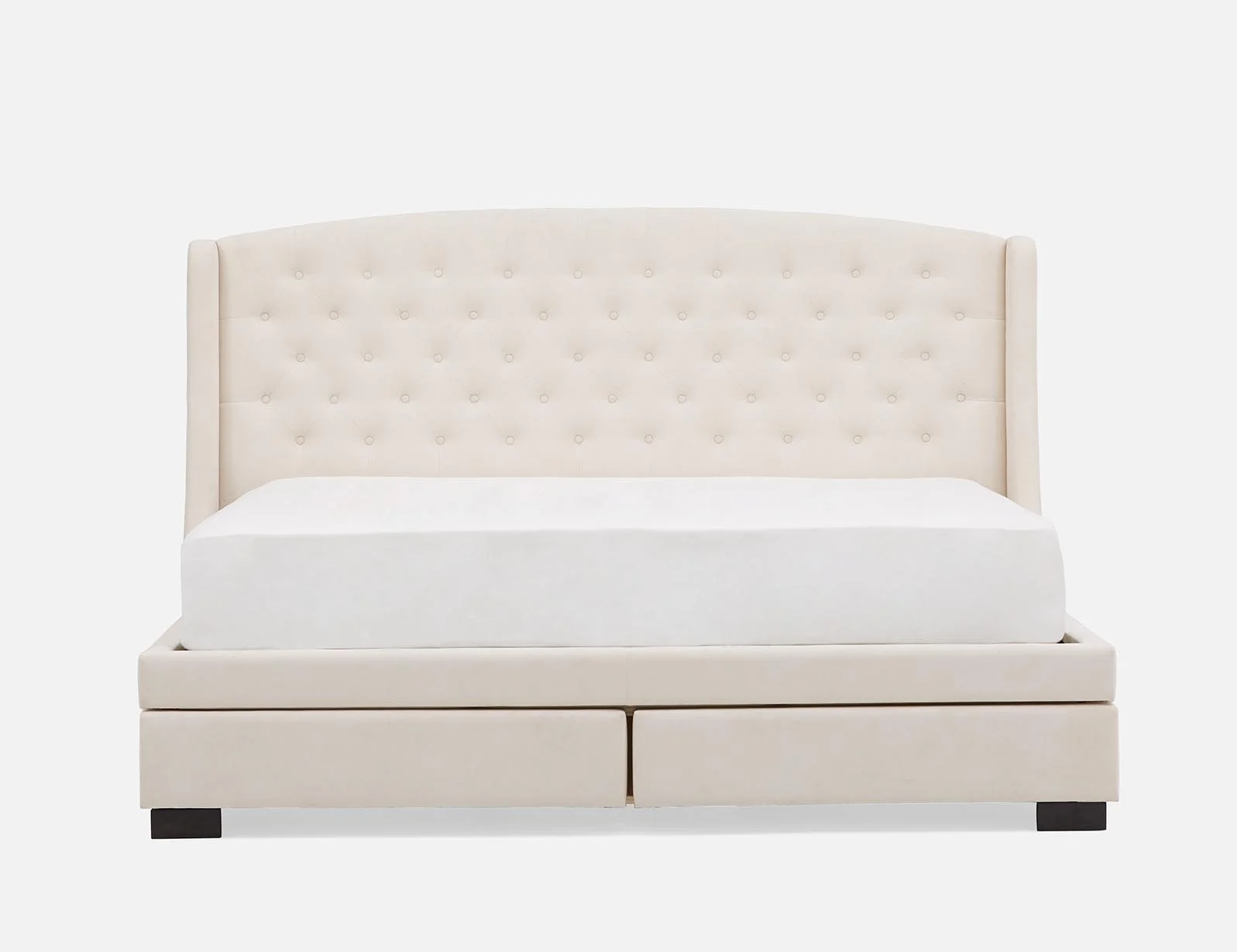 RAVEL — Traditional tufted upholstered wingback king-size bed with storage (27-96-47-46) - Image 6