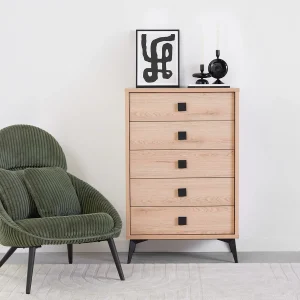 KIERA — Mid-century modern 5-drawer chest (35-85-30-04)