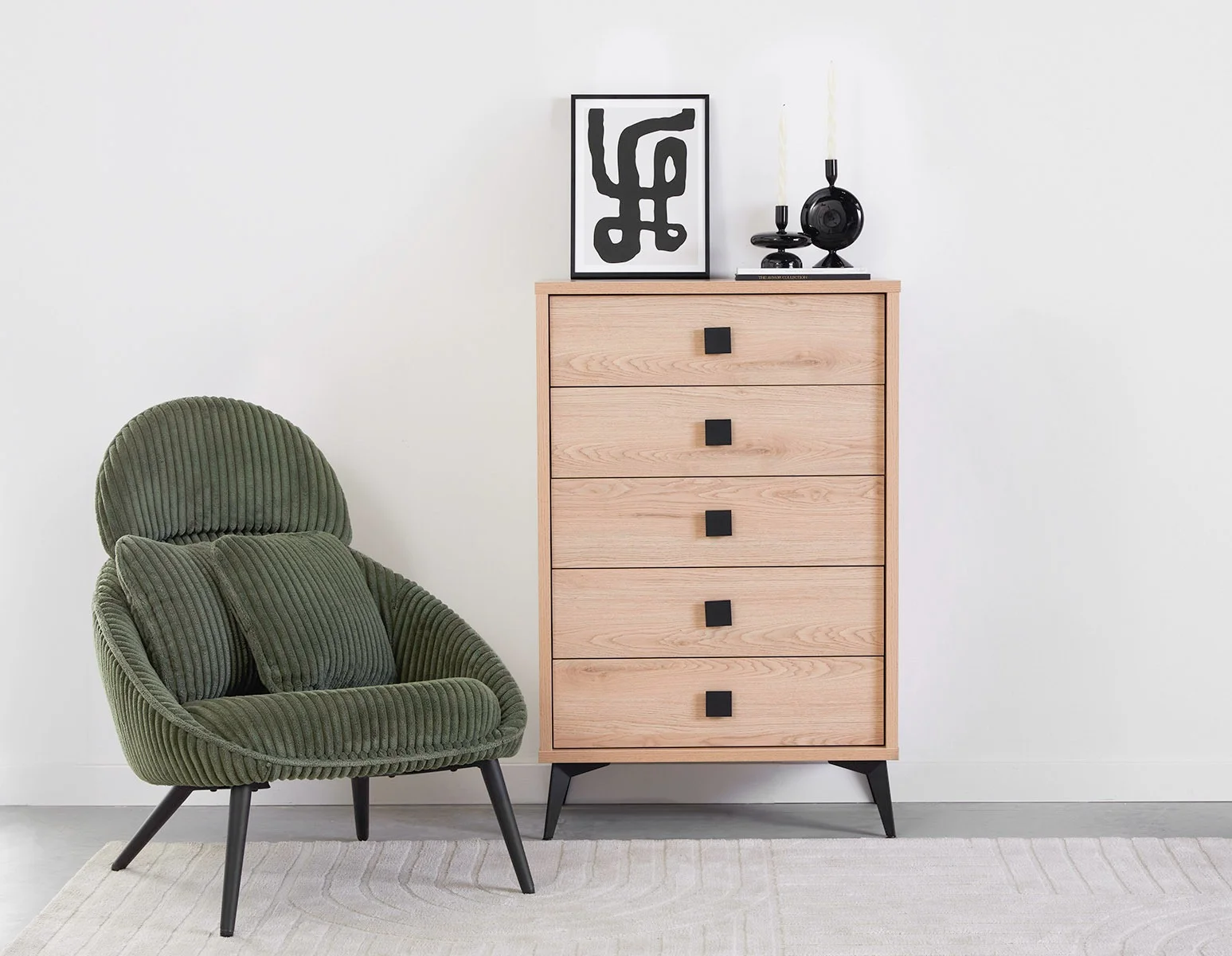 KIERA — Mid-century modern 5-drawer chest (35-85-30-04)