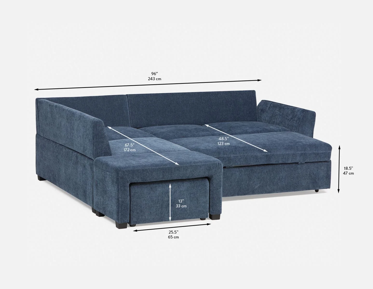 MINNESOTA — Left-facing sectional sofa-bed with storage (12-24-39-60) - Image 15