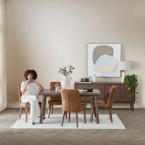 THESSALIA — Rustic farmhouse distressed solid mango wood dining table 150 cm (22-54-73-96)