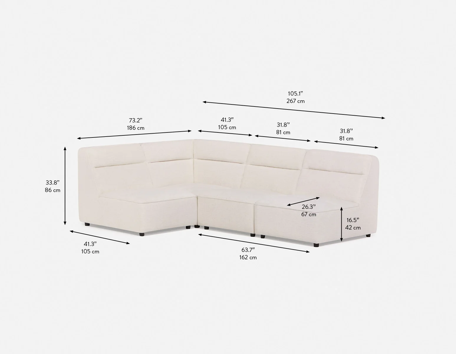 REVAN — Modern modular sofa customize to fit your space (66-73-54-46) - Image 6