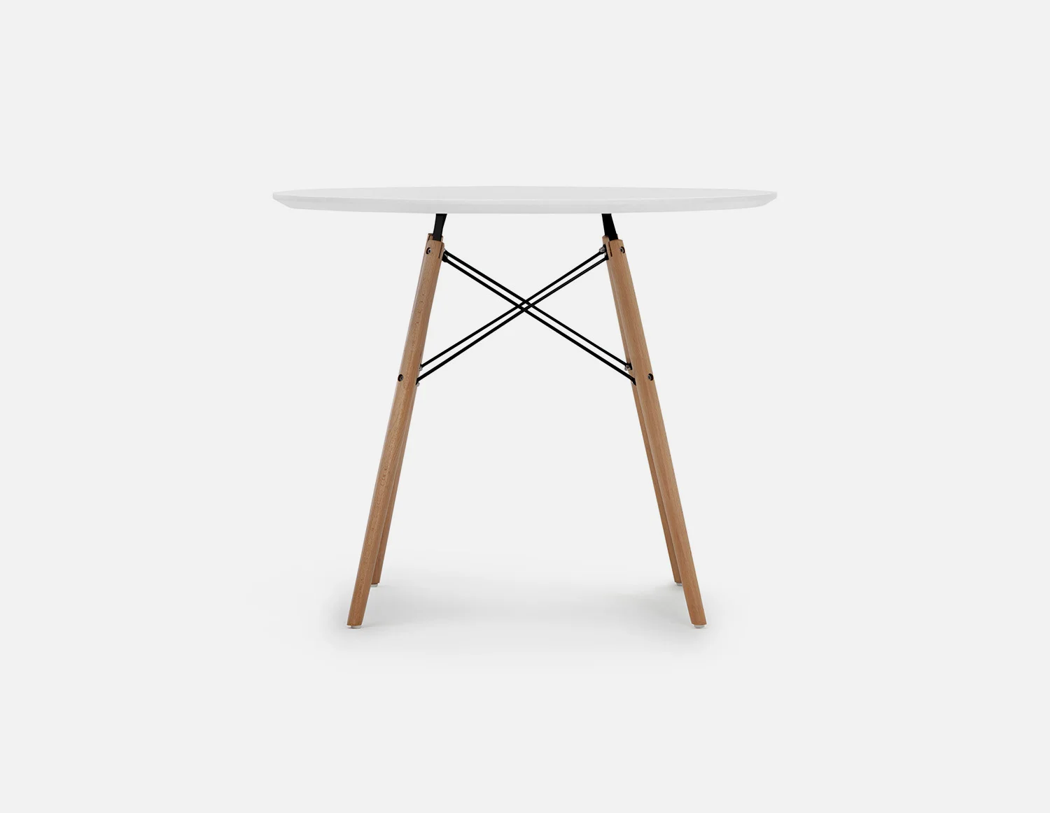 EIFFEL — Round lacquered dining table with solid beech wood legs 90 cm - Image 3