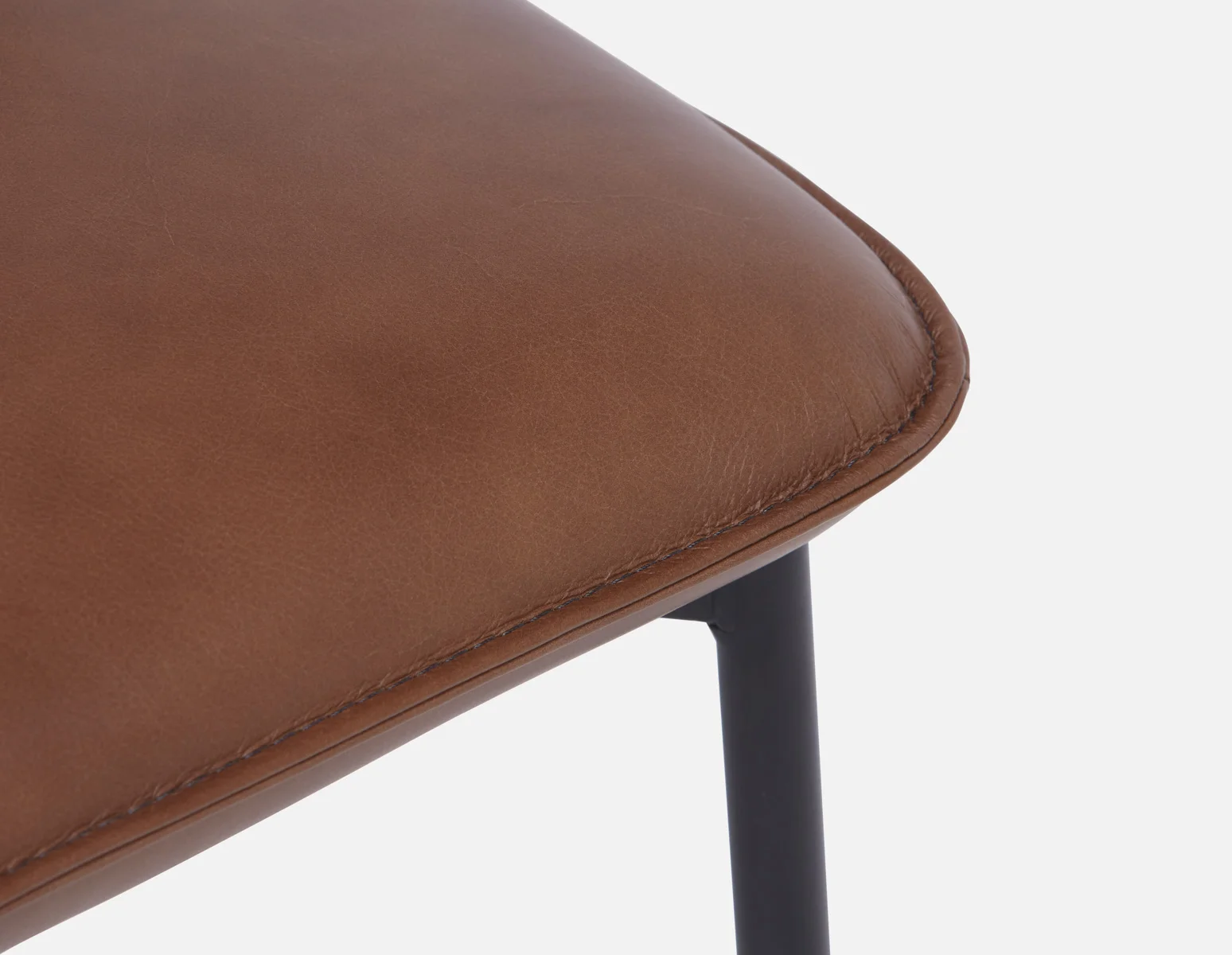 PALMA — 100% leather mid-century modern dining chair - Image 3
