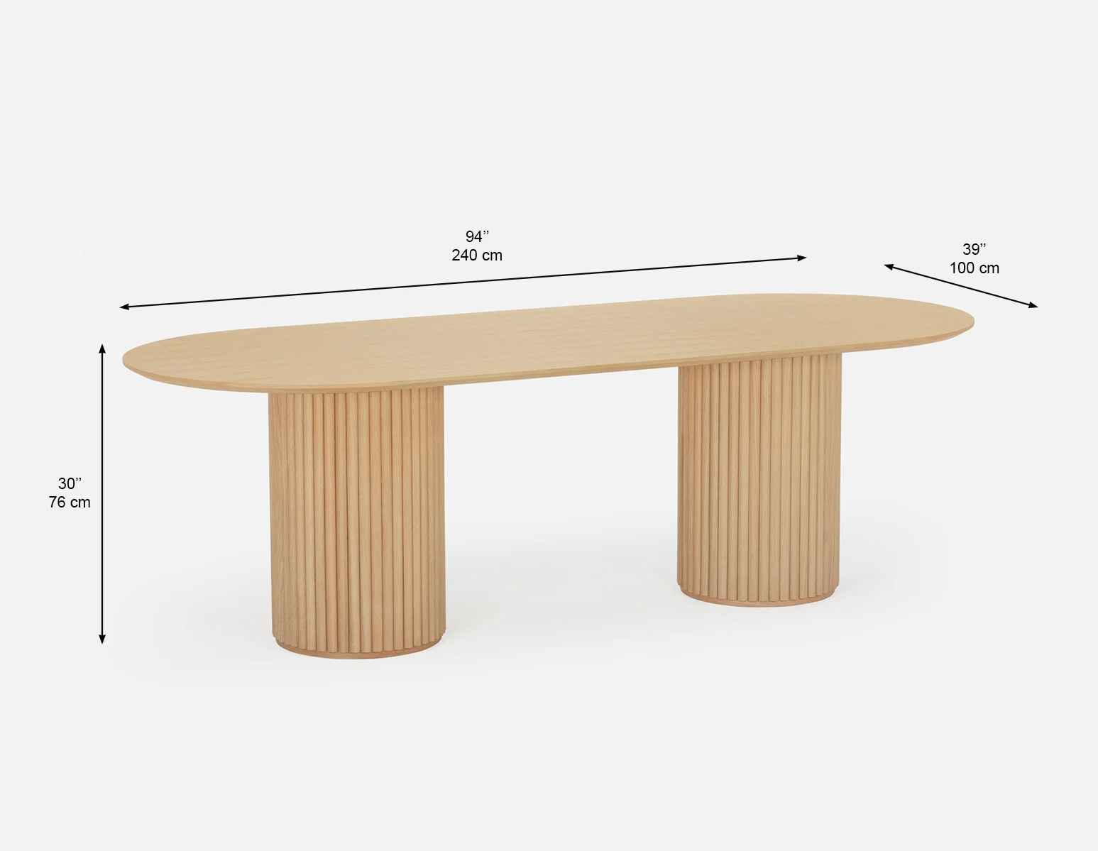 RHODES — Oval dining table 240cm (89-09-58-42) - Image 8