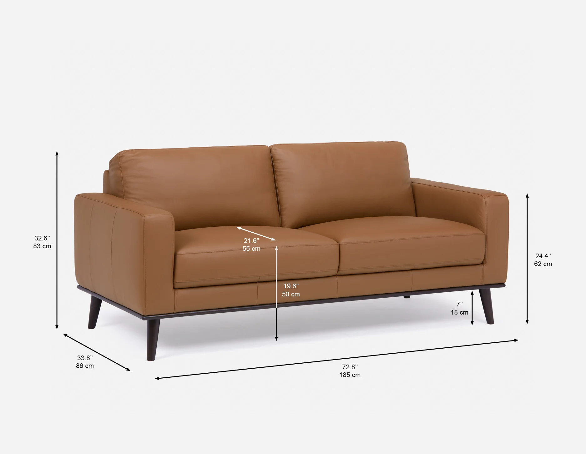 BETTA — 100% leather mid century sofa (17-62-70-31) - Image 11